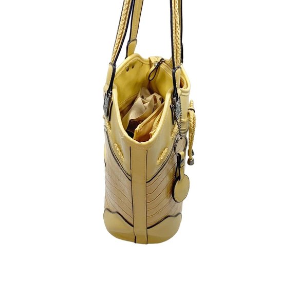 Beuno Yellow Faux Crocodile Shoulder Bag - Picture 8 of 16